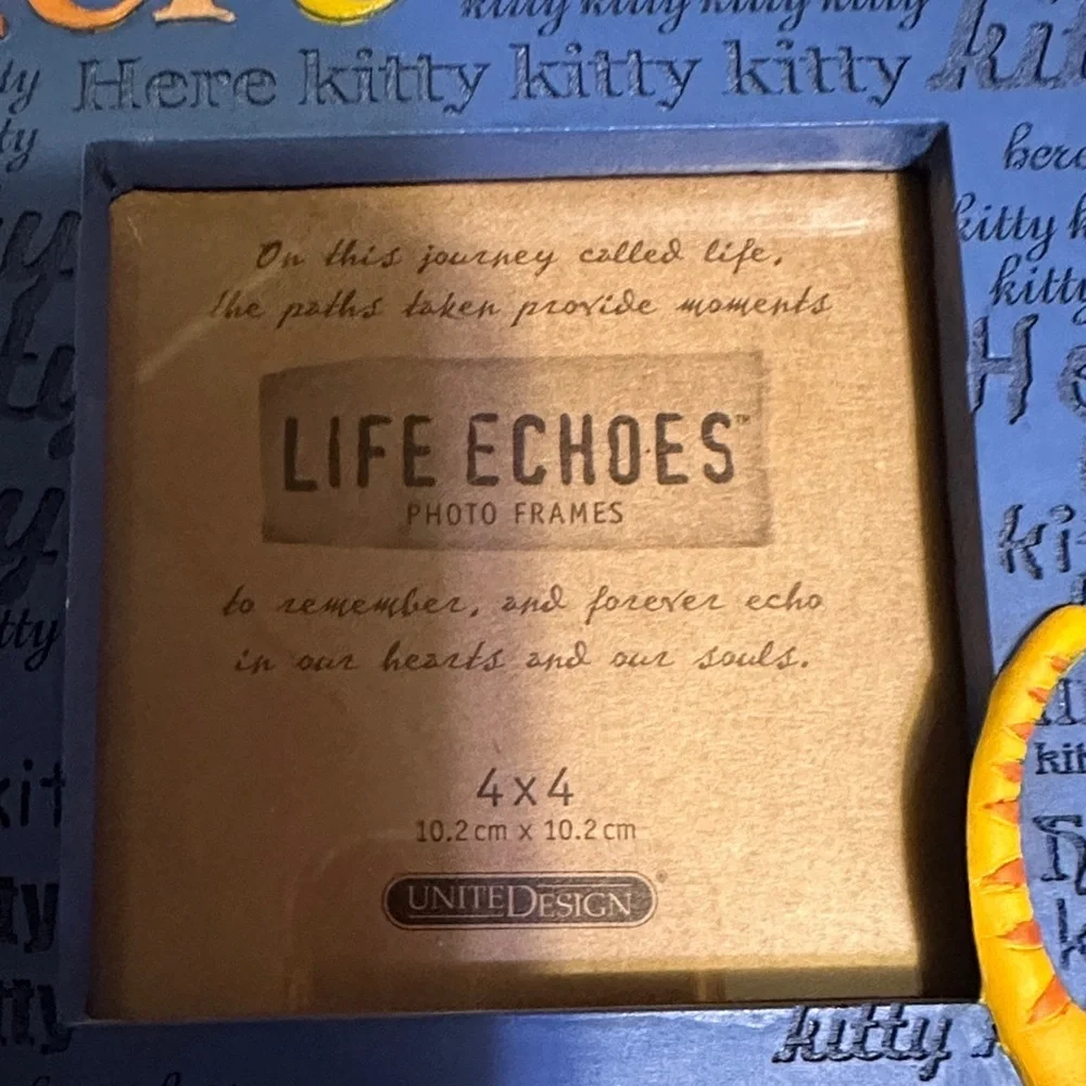 Blue and Orange Cat Picture Frame